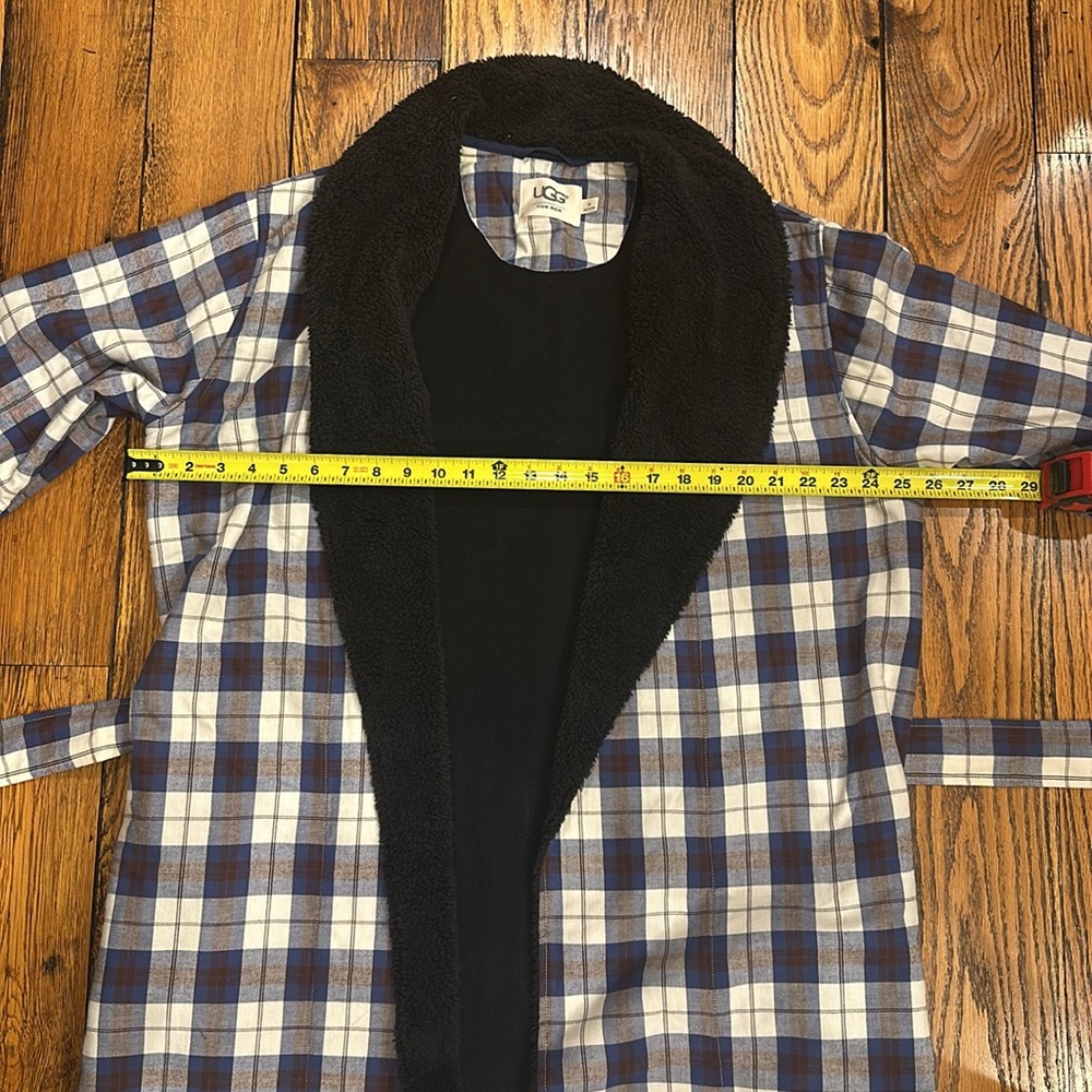 UGG MENS BELTED MULTICOLOR PLAID KALIB ROBE -COTTON WITH COZY LINING SIZE MEDIUM - Picture 3 of 12